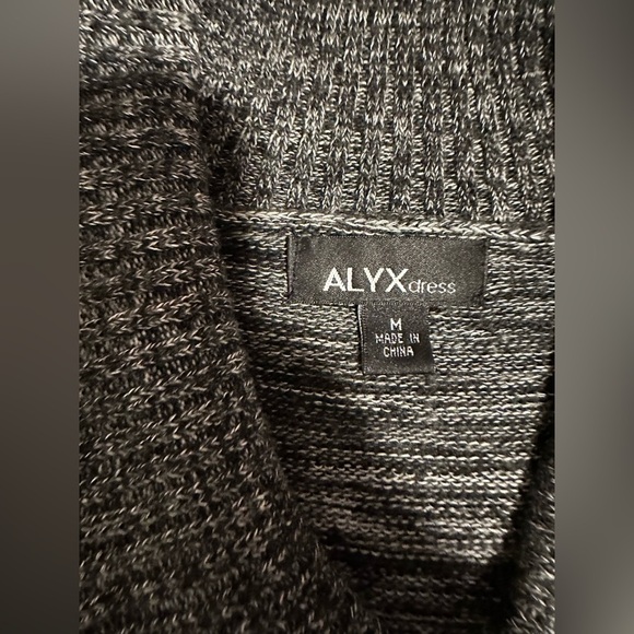 Alyx Heather Gray Asymmetrical Sweater Dress with Silver Buckle - Picture 8 of 9